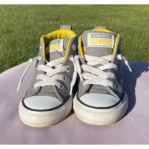 Converse Chuck Taylor All Star Street Mid All Star Grey/ YellowYouth Size 12 - Picture 2 of 8